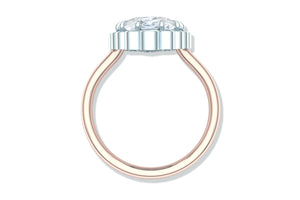 1.5 GIA Certified Oval Diamond Set in Platinum and Rose Gold Engagement Ring