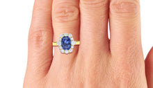 Load image into Gallery viewer, 2 Carat Blue Sapphire and Diamond Ring