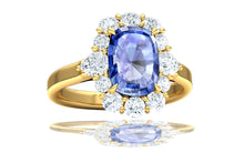 Load image into Gallery viewer, 2 Carat Blue Sapphire and Diamond Ring