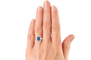 2 Carat Blue Sapphire and Diamond Ring