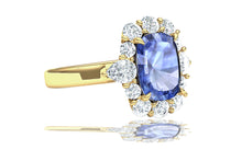 Load image into Gallery viewer, 2 Carat Blue Sapphire and Diamond Ring