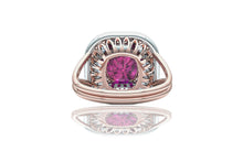 Load image into Gallery viewer, 2 Carat Pinkish Purple Sapphire and Diamond Cocktail Ring