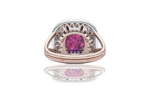 2 Carat Pinkish Purple Sapphire and Diamond Cocktail Ring