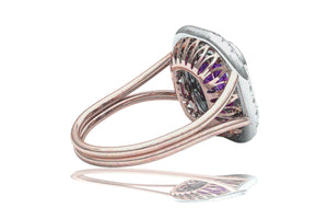 2 Carat Pinkish Purple Sapphire and Diamond Cocktail Ring