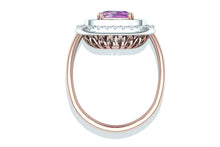 Load image into Gallery viewer, 2 Carat Pinkish Purple Sapphire and Diamond Cocktail Ring