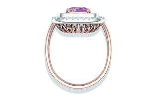 2 Carat Pinkish Purple Sapphire and Diamond Cocktail Ring