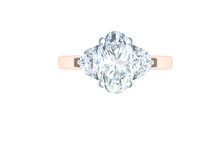 Load image into Gallery viewer, 2.5 Carat Oval Diamond Engagement Ring Rose Gold