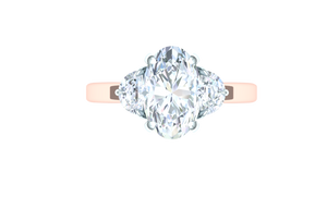 2.5 Carat Oval Diamond Engagement Ring Rose Gold