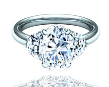 Load image into Gallery viewer, 2 Carat H-SI1 GIA Certified Oval Three Stone Engagement Ring