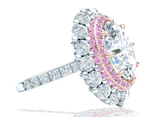 2 Carat GIA Oval Diamond Ring Platinum Rose Gold