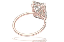 Load image into Gallery viewer, 5 Carat M -VS1 GIA Certified Emerald Cut Engagement Ring 18 Karat Rose Gold