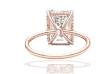 Load image into Gallery viewer, 5 Carat M -VS1 GIA Certified Emerald Cut Engagement Ring 18 Karat Rose Gold