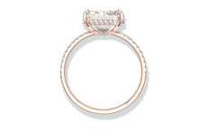 Load image into Gallery viewer, 5 Carat M -VS1 GIA Certified Emerald Cut Engagement Ring 18 Karat Rose Gold