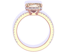 Load image into Gallery viewer, 5 Carat Light Brown Emerald Cut Engagement Ring