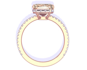 5 Carat Light Brown Emerald Cut Engagement Ring