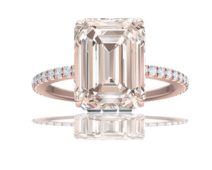 5 Carat Light Brown Emerald Cut Engagement Ring