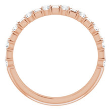 Load image into Gallery viewer, 1 Carat Baguette and Round Diamond Wedding Band Rose Gold