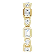 Load image into Gallery viewer, Emerald Cut and Pear Diamond Wedding Band Yellow Gold