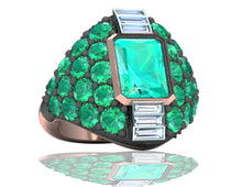 Load image into Gallery viewer, 3 Carats Colombian Emerald and Diamond Ring