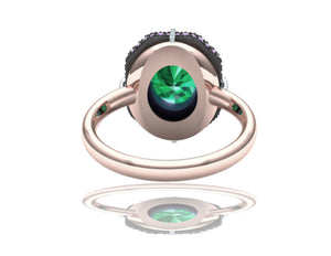 1 Carat Zambian Emerald and Purple Sapphire Cocktail Ring