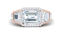 Load image into Gallery viewer, 3 Carat Emerald Cut GIA Certified Diamond Engagement Rose Gold Ring