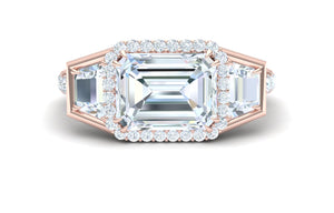 3 Carat Emerald Cut GIA Certified Diamond Engagement Rose Gold Ring