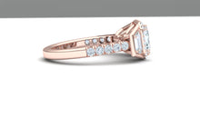 Load image into Gallery viewer, 3 Carat Emerald Cut GIA Certified Diamond Engagement Rose Gold Ring