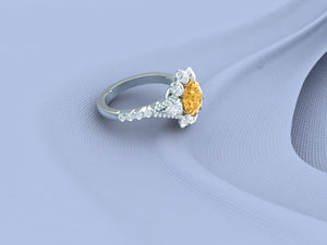 Rare Orange Diamond Ring