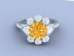 Rare Orange Diamond Ring