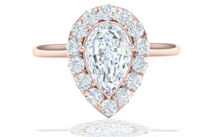 1 Carat Pear Diamond Engagement Ring GIA Certified