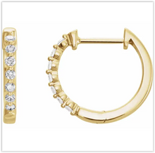 Load image into Gallery viewer, Diamond Huggy Hoops