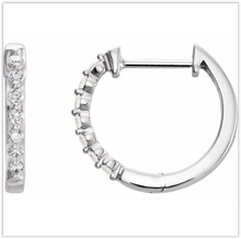 Load image into Gallery viewer, Diamond Huggy Hoops