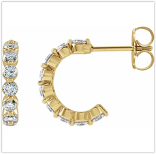 Load image into Gallery viewer, 1.5ctw Diamond Hoop Huggies