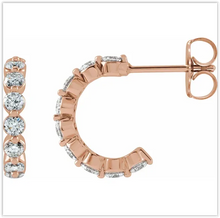 Load image into Gallery viewer, 1.5ctw Diamond Hoop Huggies