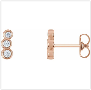 .50ctw Three Stone Diamond Earring Studs