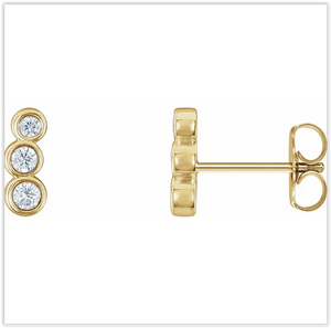 .50ctw Three Stone Diamond Earring Studs