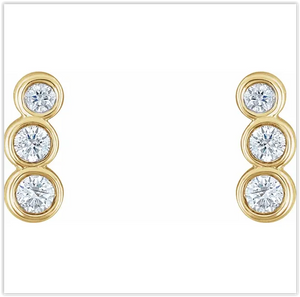 .50ctw Three Stone Diamond Earring Studs