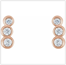 Load image into Gallery viewer, .50ctw Three Stone Diamond Earring Studs