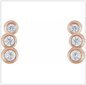 .50ctw Three Stone Diamond Earring Studs