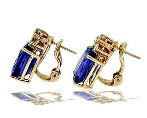 17 Carat Tanzanite and Diamond Earrings