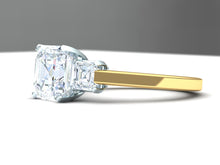 Load image into Gallery viewer, GIA Certified 2.30 Carat D-VS2 Asscher Three-Stone Ring