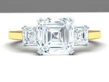 Load image into Gallery viewer, GIA Certified 2.30 Carat D-VS2 Asscher Three-Stone Ring