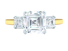 Load image into Gallery viewer, GIA Certified 2.30 Carat D-VS2 Asscher Three-Stone Ring