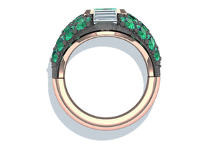 3 Carats Colombian Emerald and Diamond Ring