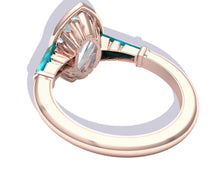 Load image into Gallery viewer, 1.4 Carat Marquise Diamond and Turquoise Rose Gold Engagement Ring