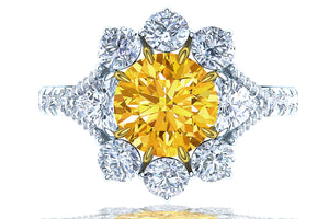 Rare Orange Diamond Ring