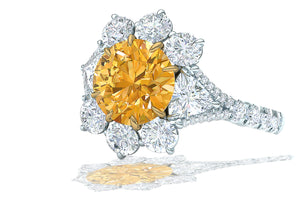 Rare Orange Diamond Ring