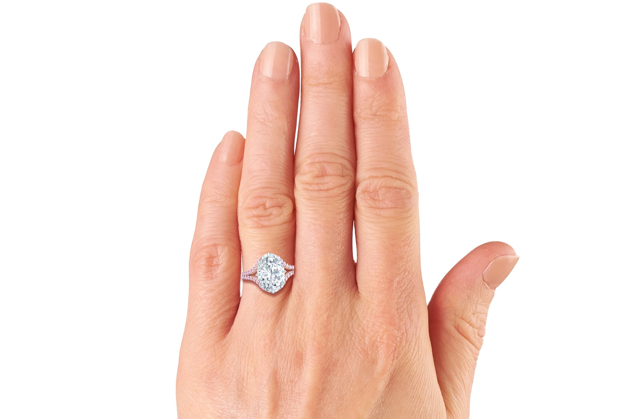 Jack Kelége Heritage 3 Carat Princess Cut and Pink Diamond Engagement Ring  | Pampillonia Jewelers | Estate and Designer Jewelry