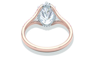 3 Carat GIA Certified Oval Diamond Pink Diamond Engagement Ring