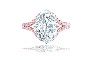 3 Carat GIA Certified Oval Diamond Pink Diamond Engagement Ring